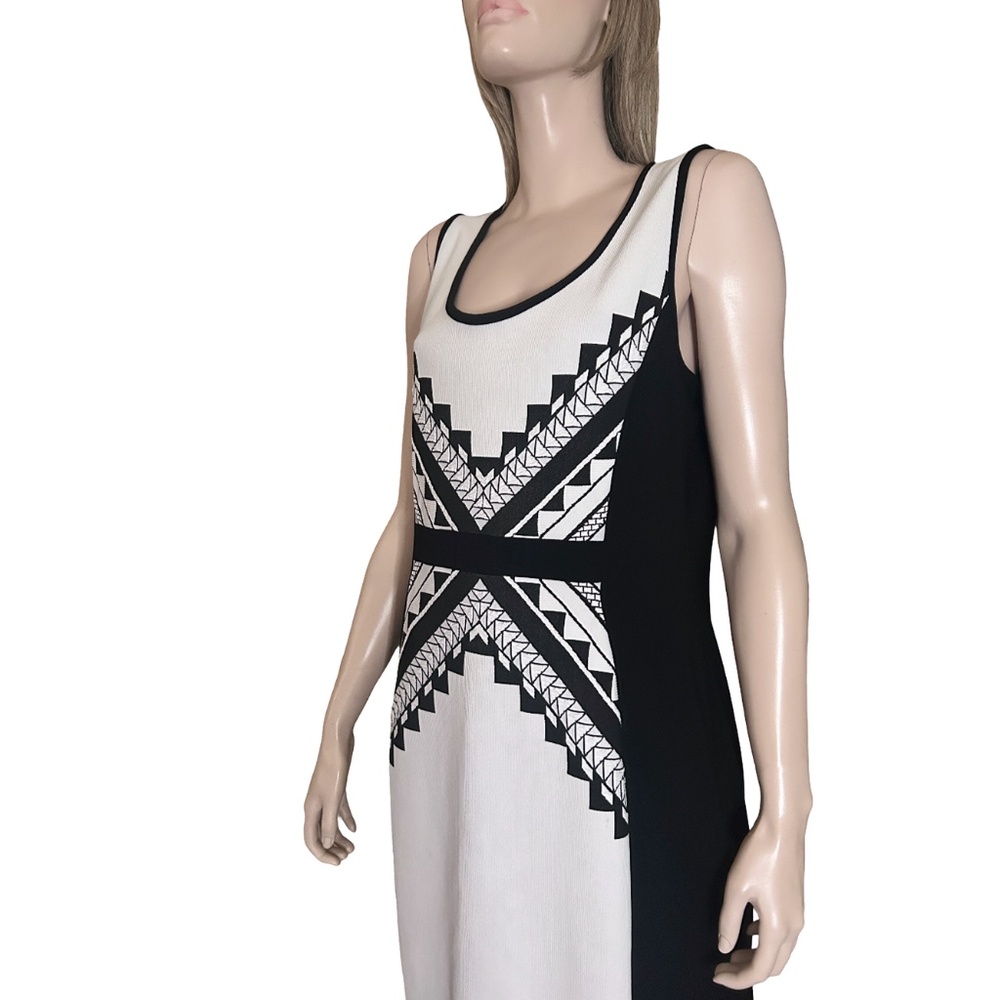 Joseph Ribkoff Dress Graphic Tribal Geometric Tank Sheath Made in Canada - Picture 4 of 16